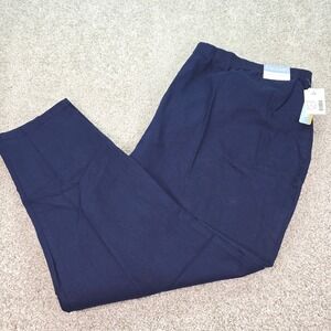 New Liz & Me Womens 4X Navy Blue Stretch Elastic Waist Pull On Pants 310112 NWT
